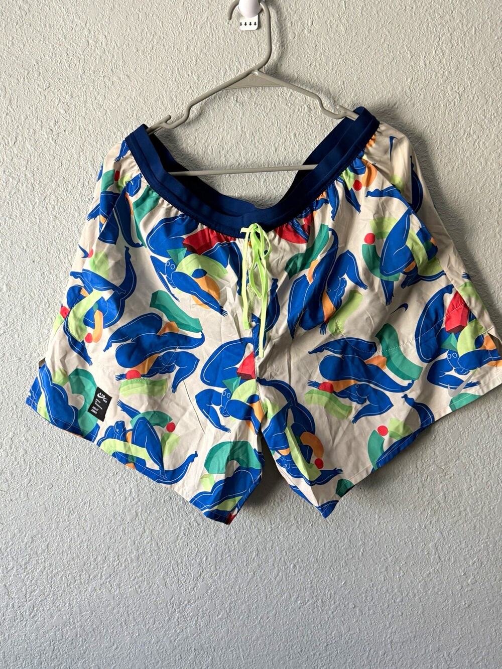 Nike Dri-FIT Men’s Swim Running Shorts 2XL Multicolor Abstract Drawstring